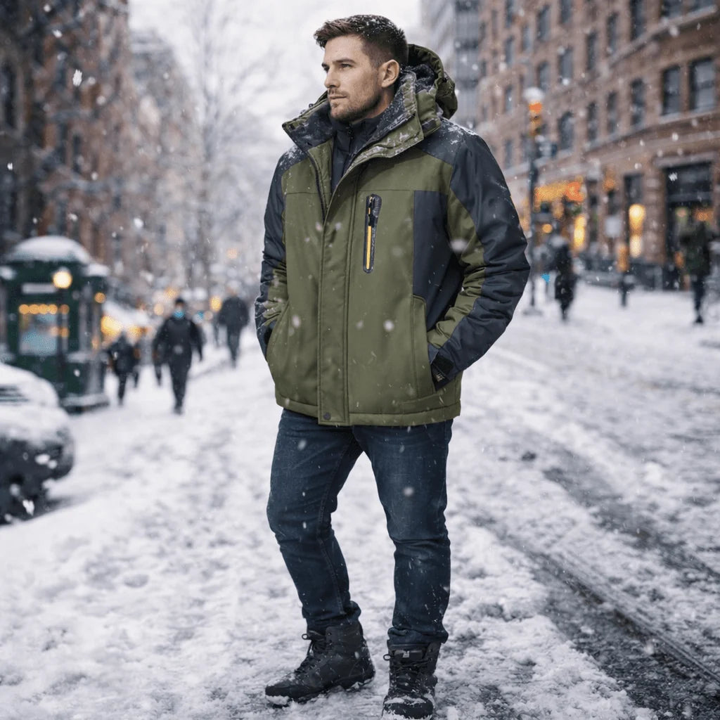 Men’s Winter Jacket Waterproof Windproof Breathable Performance Fabric