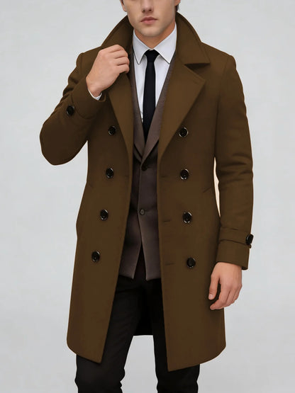 Men's Wool Blend Coat Long Tailored Fit