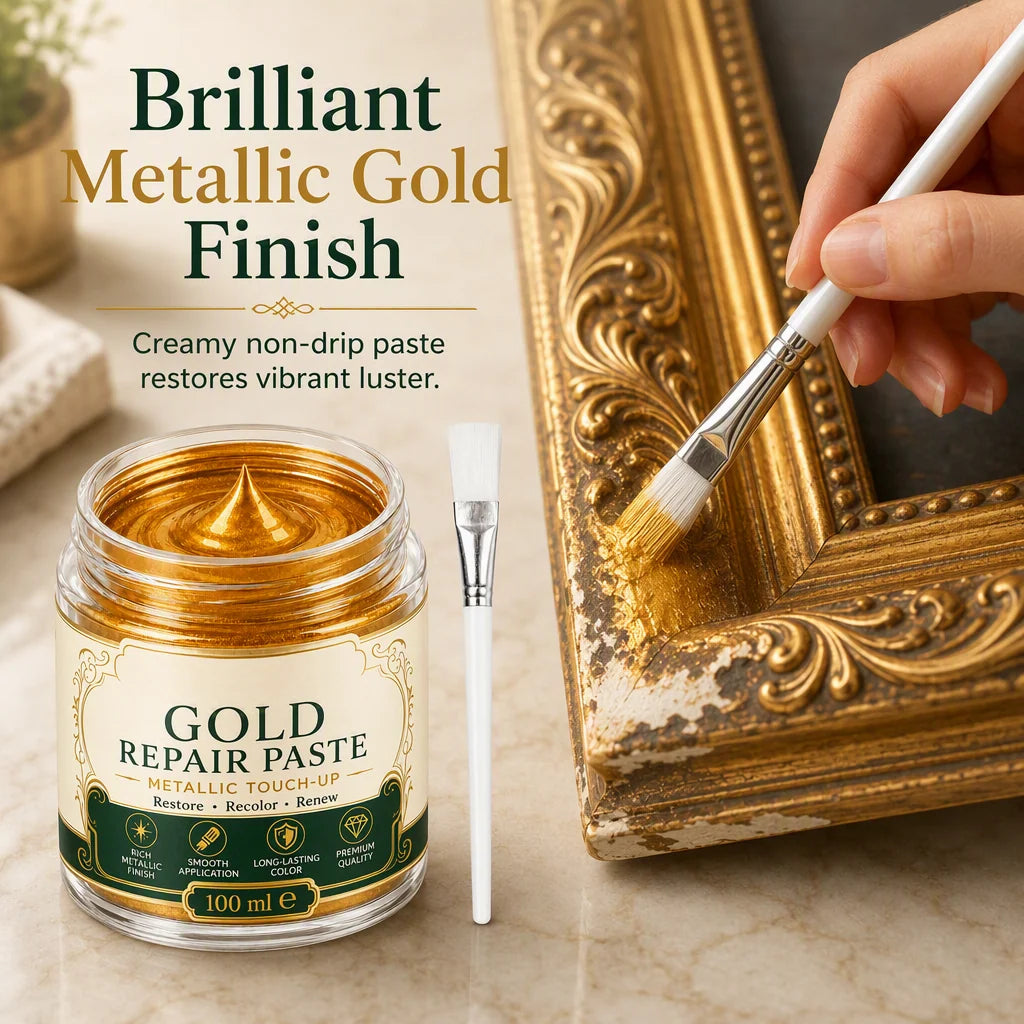 Metallic Repair Paste Gold Water-Resistant With Applicator Brush