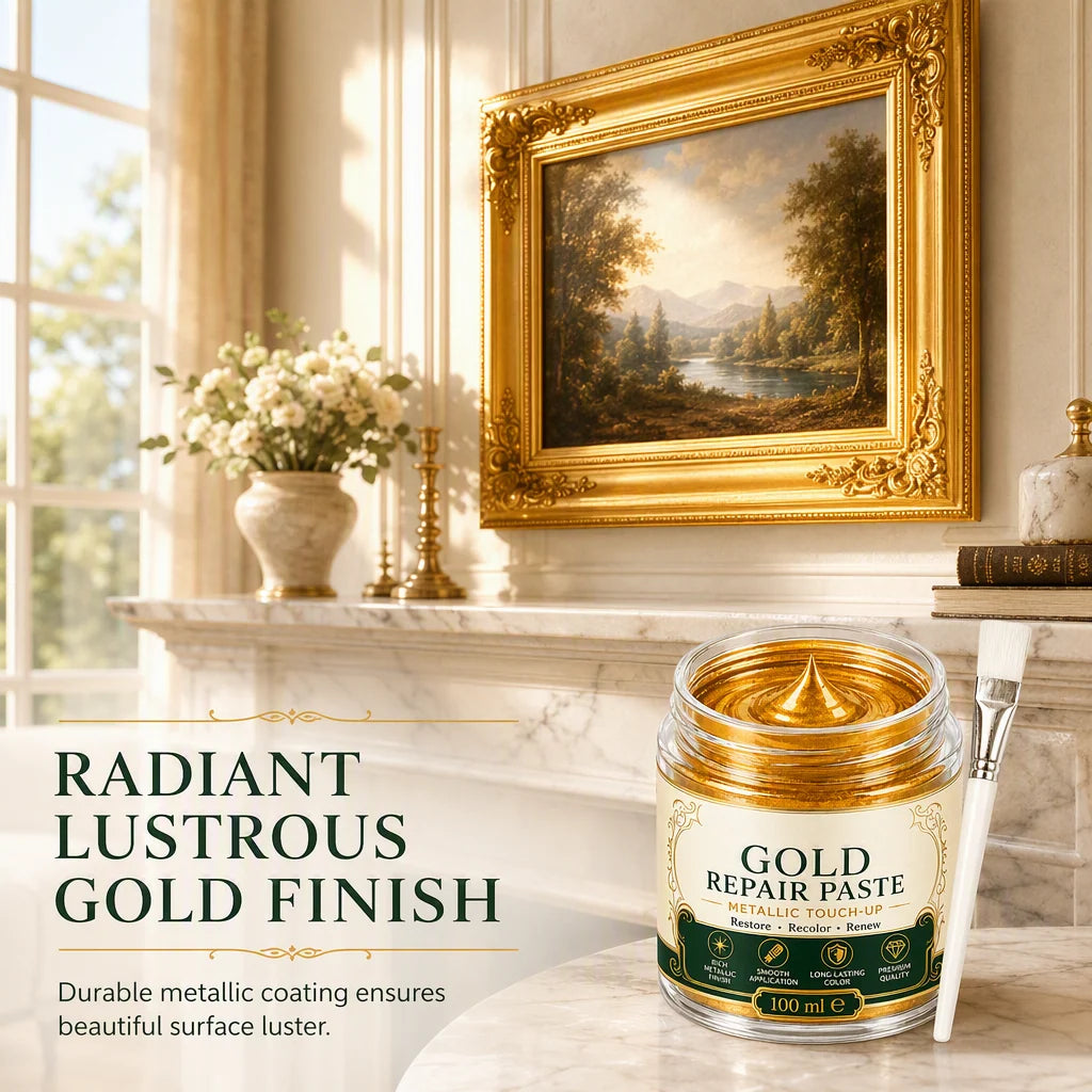 Metallic Repair Paste Gold Water-Resistant With Applicator Brush