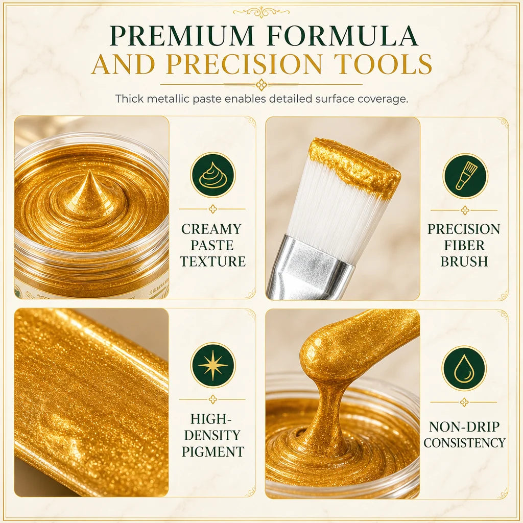 Metallic Repair Paste Gold Water-Resistant With Applicator Brush