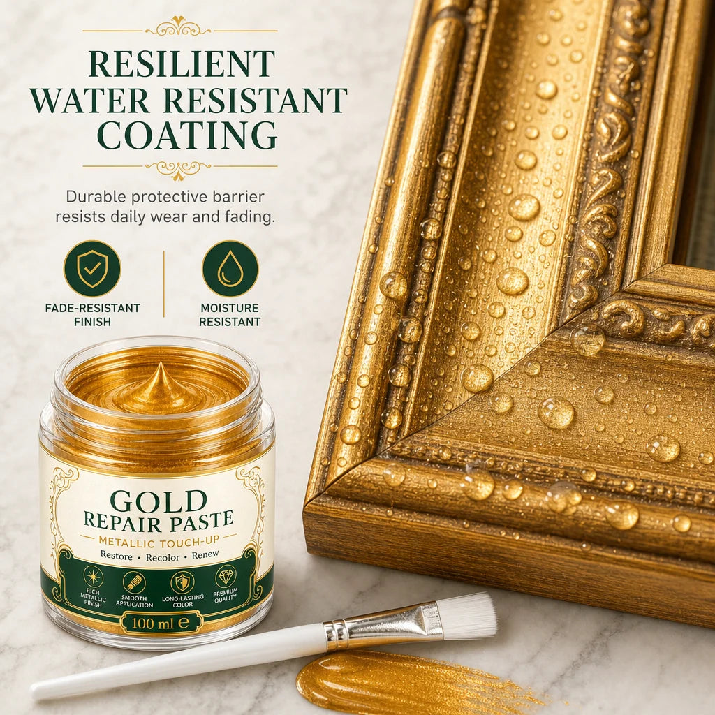 Metallic Repair Paste Gold Water-Resistant With Applicator Brush