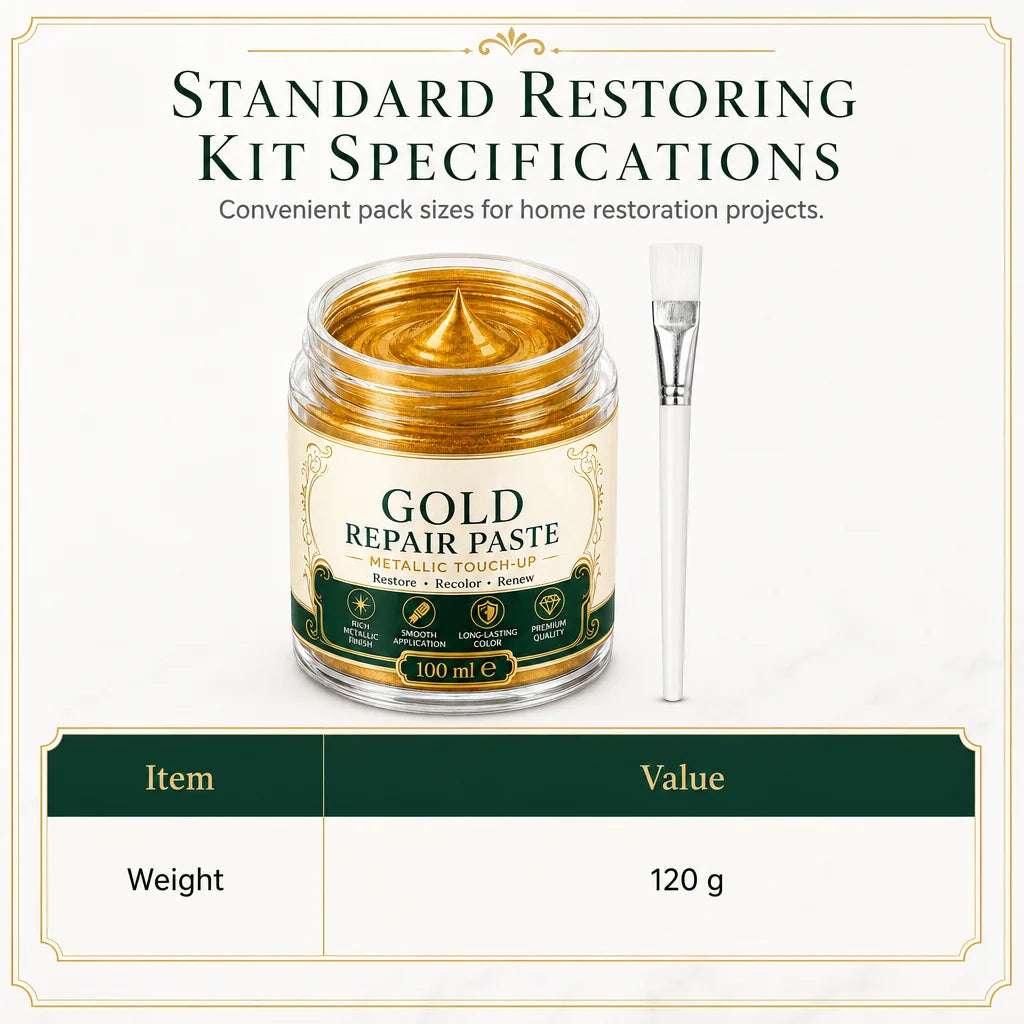 Metallic Repair Paste Gold Water-Resistant With Applicator Brush