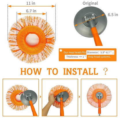 Microfiber Mop 360 Degree Rotating Head Adjustable Handle