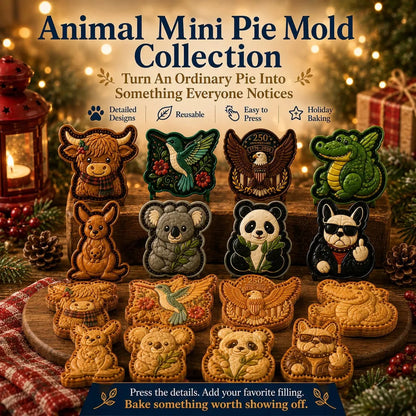 Mini Pie Mold 8 Animal Designs Raised Details