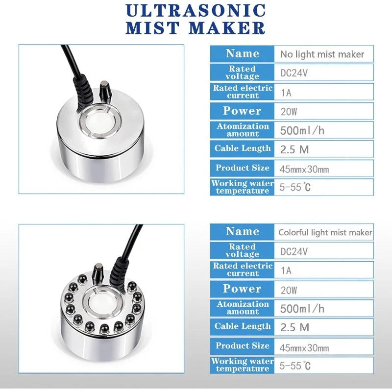 Mist Maker Ultrasonic With Automatic Low-Water Shut-Off