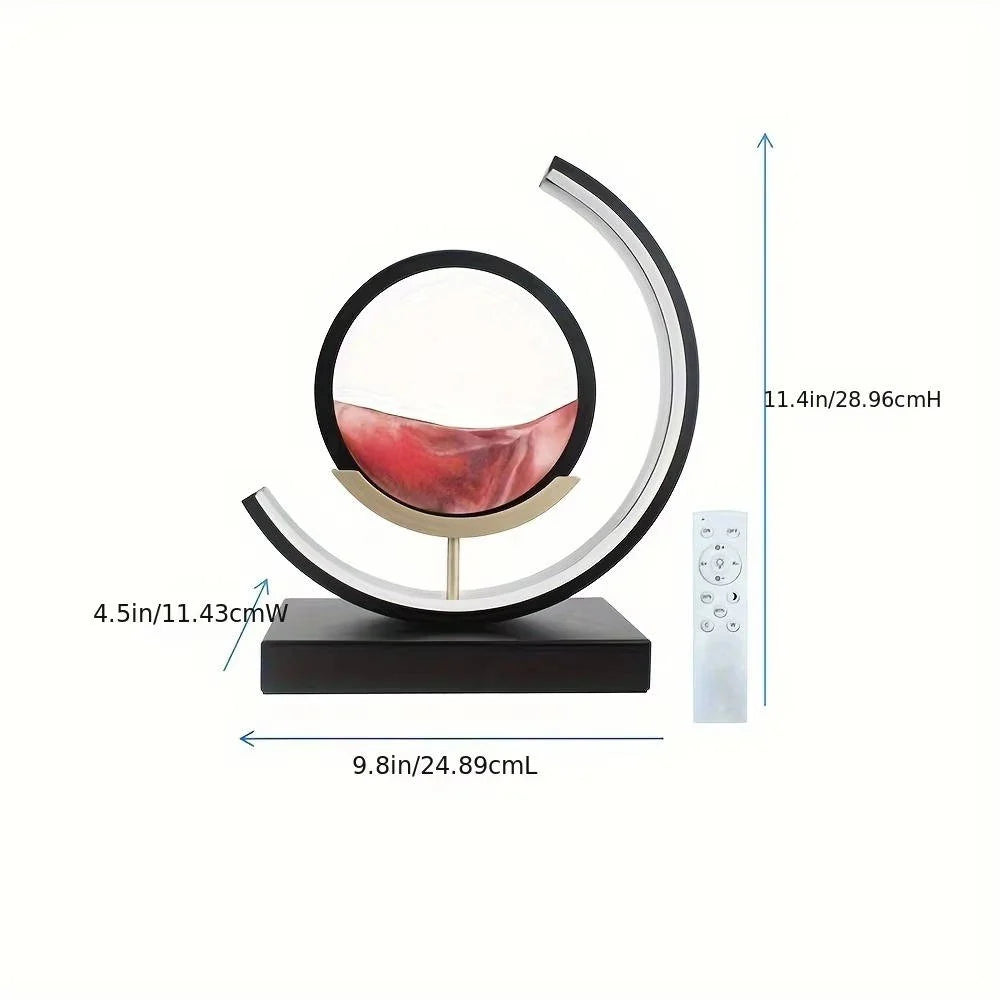 Moving Sand Art 17.3 Inch Rotating Watertight Glass