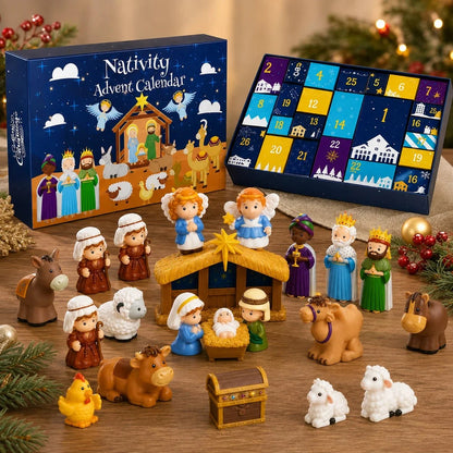 Nativity Advent Calendar 25 Pieces Numbered Doors