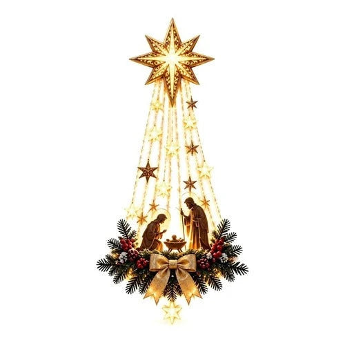 Nativity Wall Hanging Warm LED Battery Operated