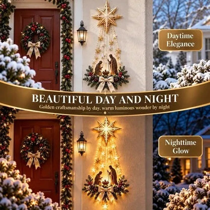 Nativity Wall Hanging Warm LED Battery Operated