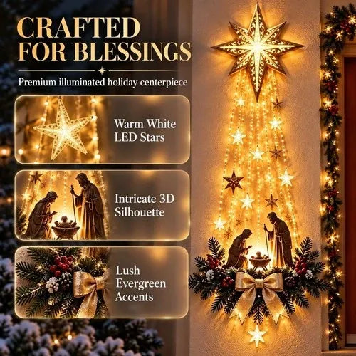 Nativity Wall Hanging Warm LED Battery Operated