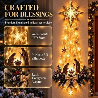 Nativity Wall Hanging Warm LED Battery Operated