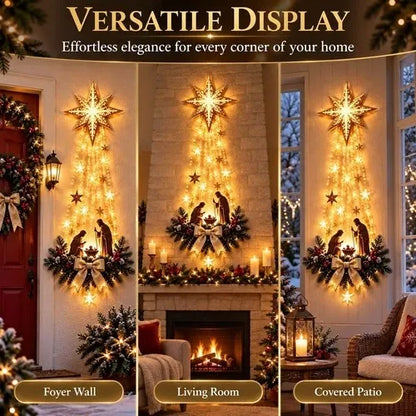 Nativity Wall Hanging Warm LED Battery Operated