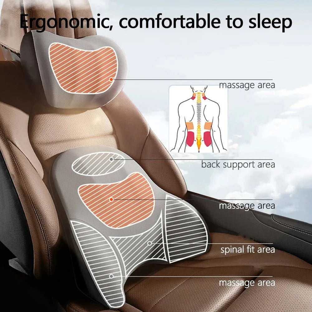 Neck And Lumbar Support Pillow Vibration Massage