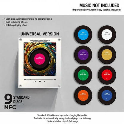 Night Light Rotating Vinyl Record Display NFC Activated