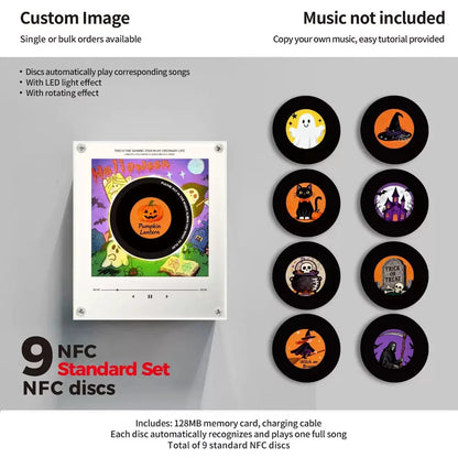 Night Light Rotating Vinyl Record Display NFC Activated