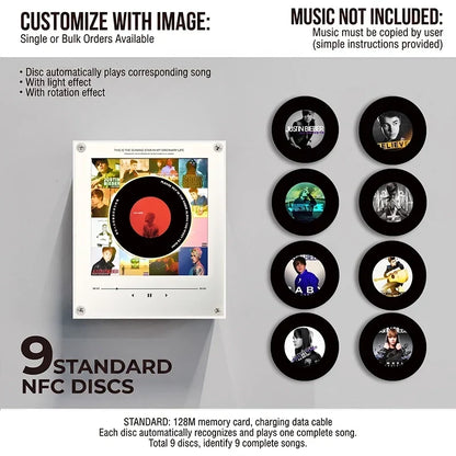 Night Light Rotating Vinyl Record Display NFC Activated