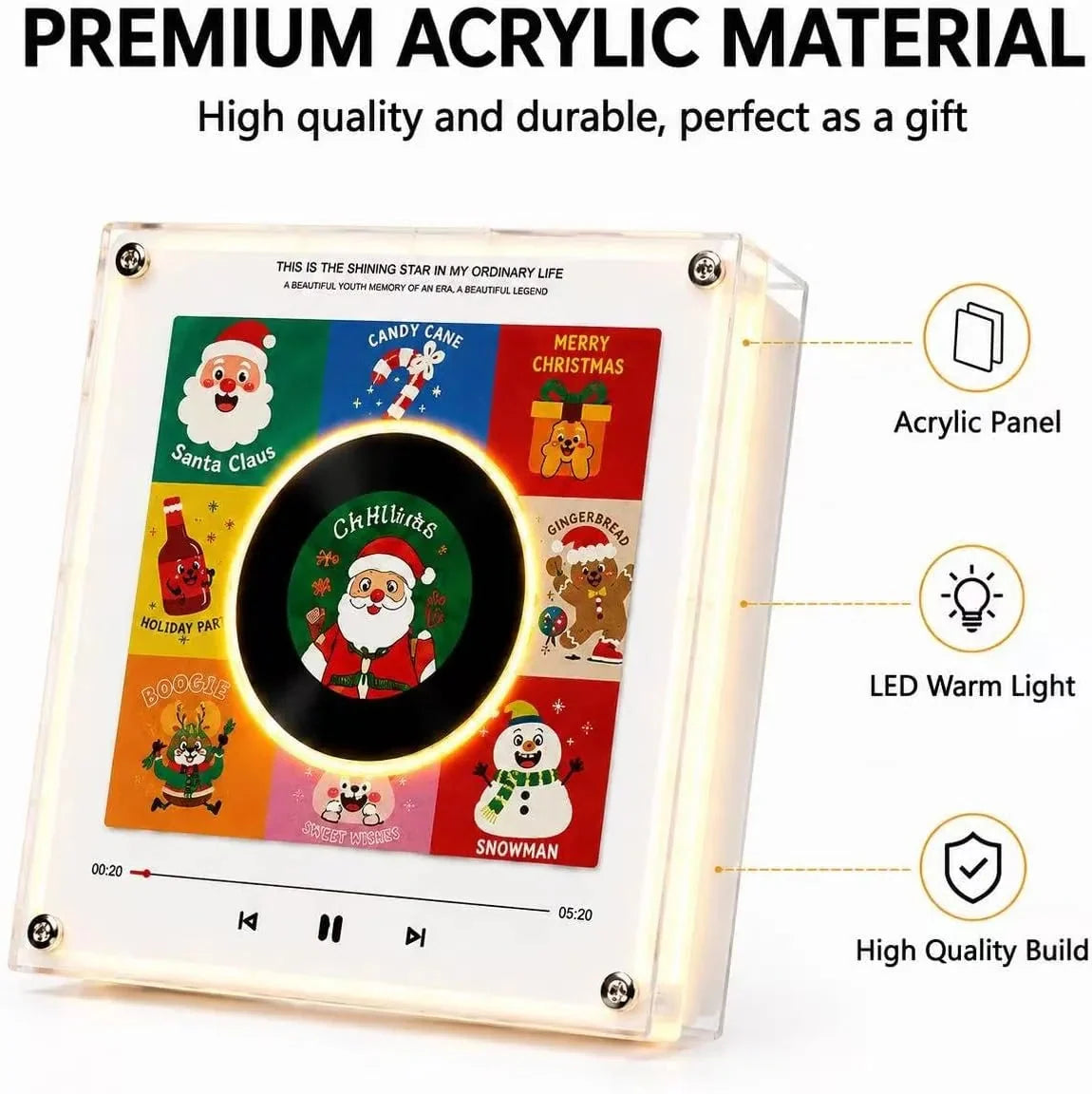 Night Light Rotating Vinyl Record Display NFC Activated