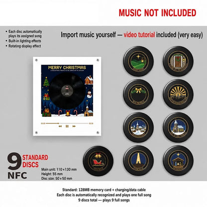 Night Light Rotating Vinyl Record Display NFC Activated