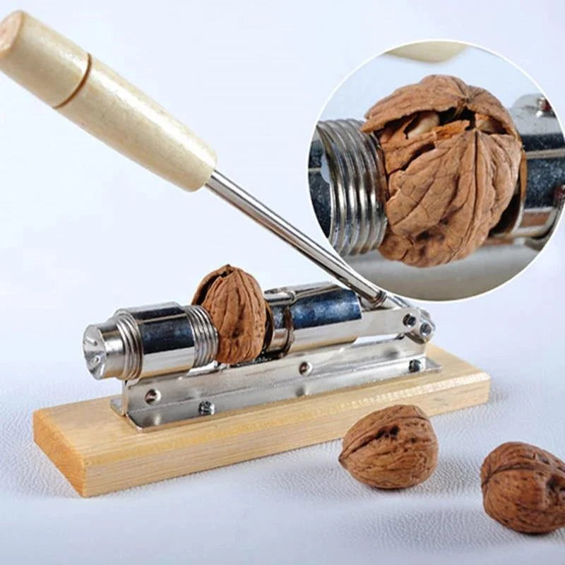 Nutcracker Adjustable Threaded Cone Wooden Base With Picks & Cleaning Brush