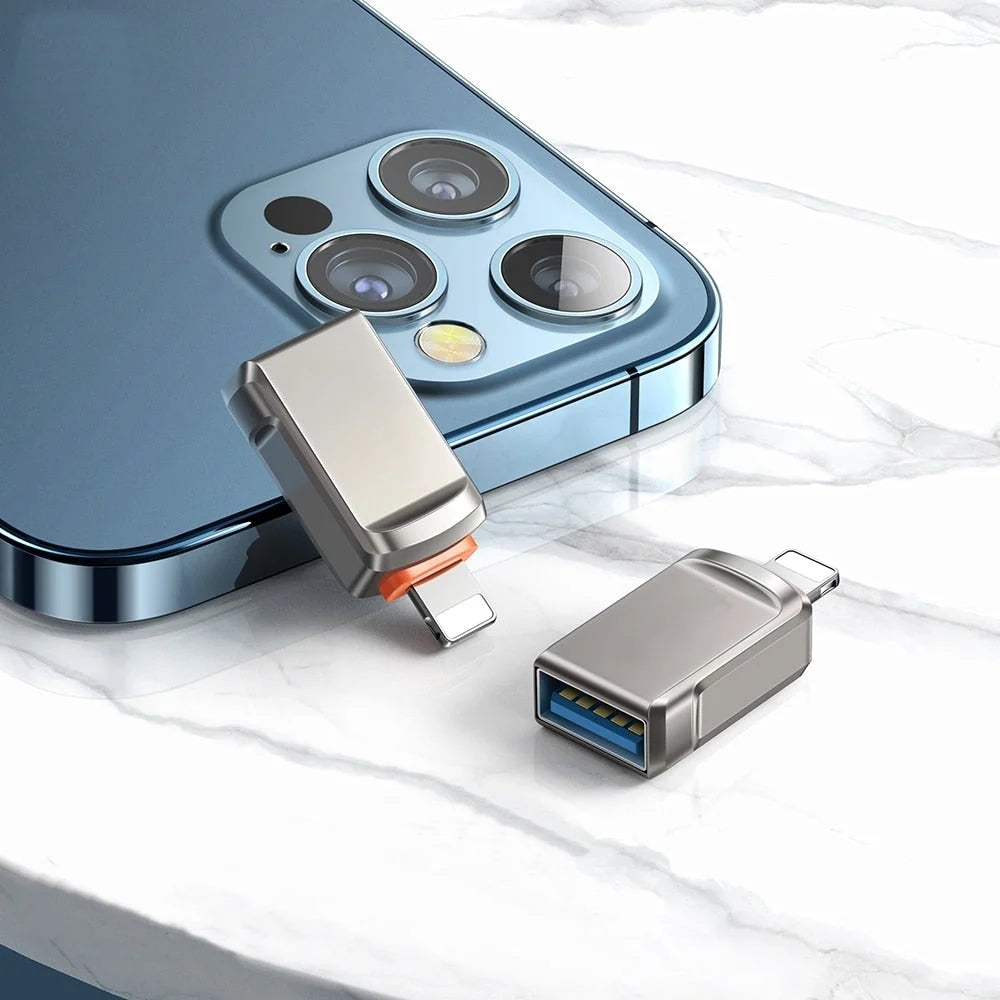 OTG Adapter USB 3.0 Lightning & Type-C Plug-and-Play