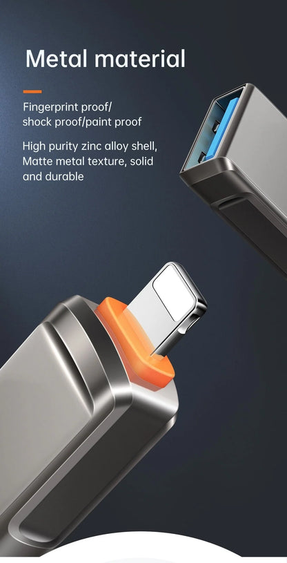 OTG Adapter USB 3.0 Lightning & Type-C Plug-and-Play