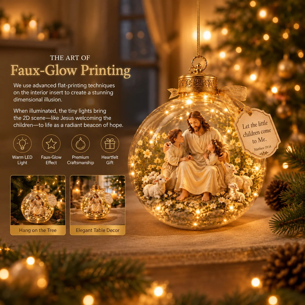 Ornament Lighted Scripture Keepsake