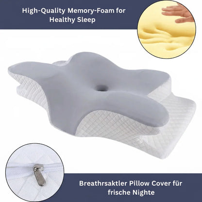 Orthopedic Pillow Ergonomic Contour Memory Foam Washable Cover
