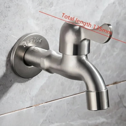 Outdoor Faucet 304 Stainless Steel Wall-Mounted Rust-Resistant