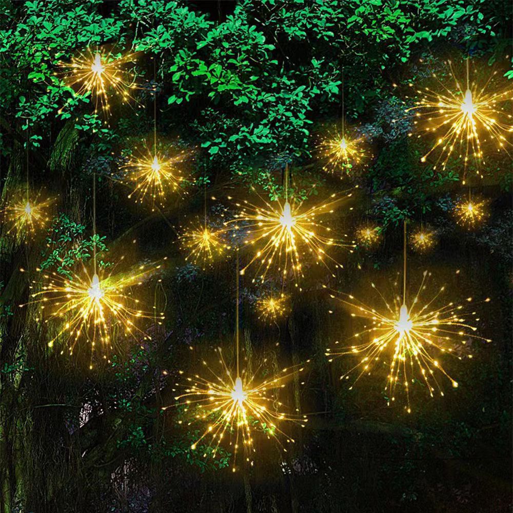 Outdoor Hanging Lights Solar-Powered Starburst Dusk-to-Dawn