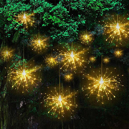Outdoor Hanging Lights Solar-Powered Starburst Dusk-to-Dawn