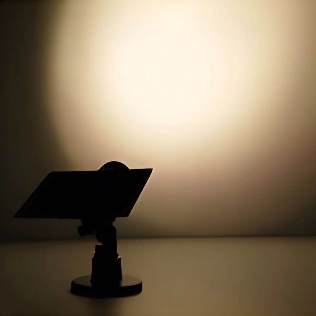 Outdoor Solar Spotlight Adjustable Head Rotating Panel Weather-Resistant Aluminum