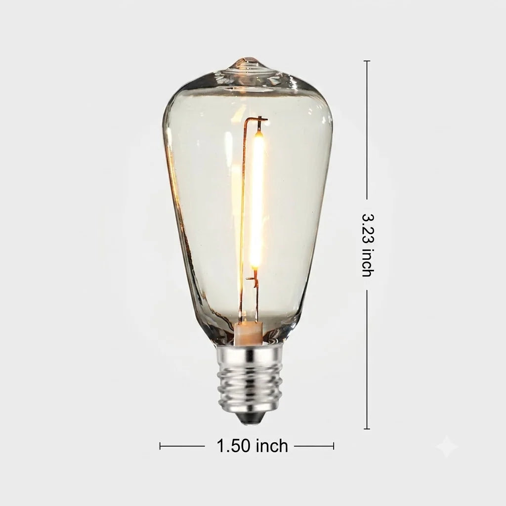Outdoor String Lights Solar-Powered 10 Shatter-Resistant Bulbs