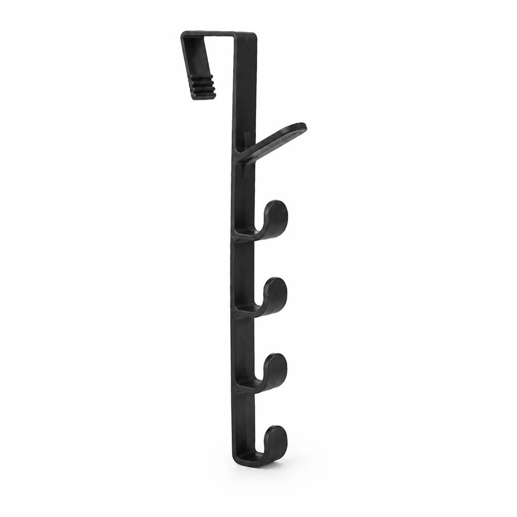 Over-the-Door Coat Rack 5 Hooks No-Tool Installation