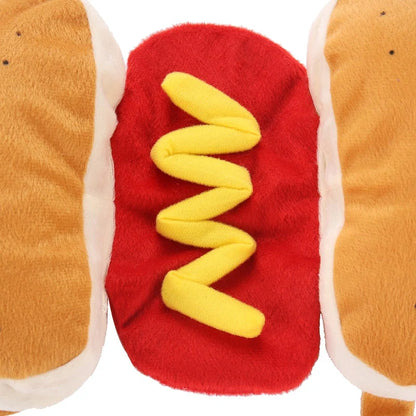 Pet Costume Hot Dog Design Plush Adjustable Fit