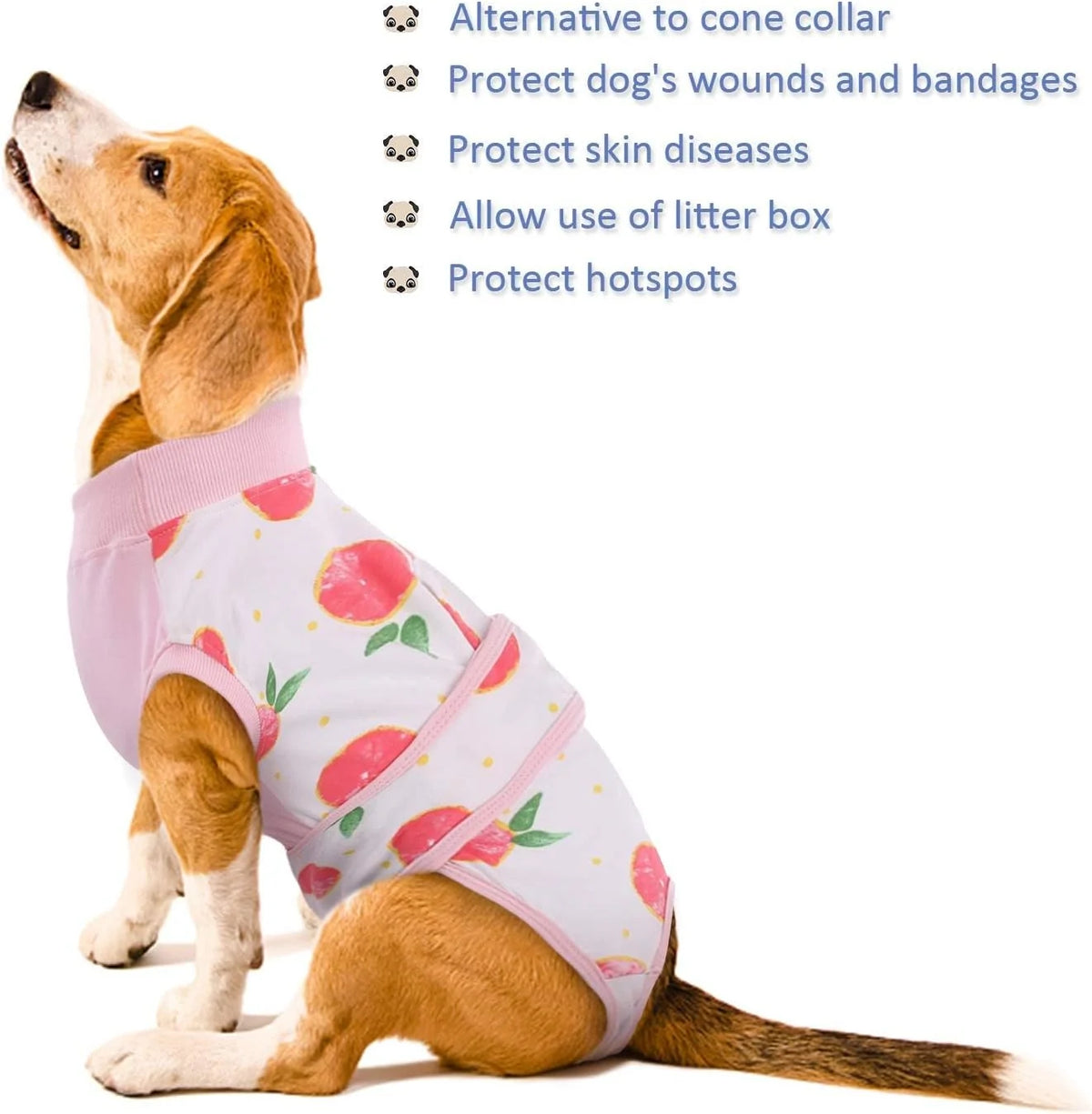 Pet Recovery Shirt Breathable Wound Protection Secure Closures