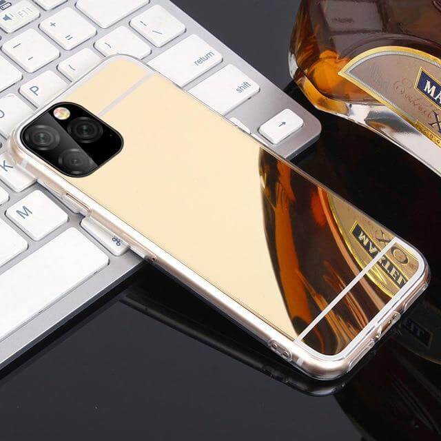 Phone Case Built-In Mirror Shock-Absorbing Corners & Raised Bezel Protection