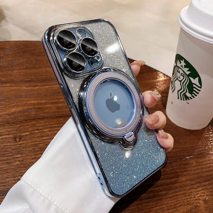 Phone Case Glitter Finish Magnetic & Wireless Charging Compatible