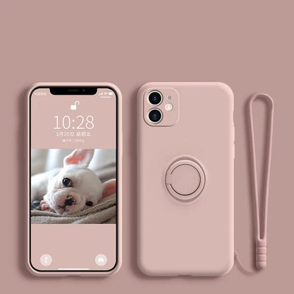 Phone Case Liquid Silicone Ring Holder Matte Dirt-Resistant Finish