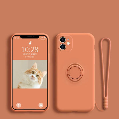 Phone Case Liquid Silicone Ring Holder Matte Dirt-Resistant Finish