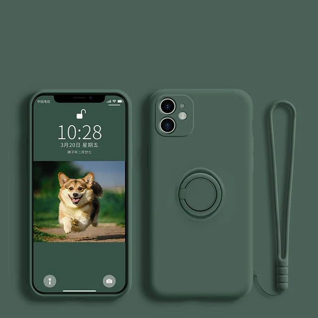 Phone Case Liquid Silicone Ring Holder Matte Dirt-Resistant Finish