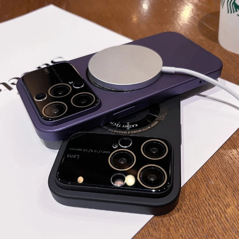Phone Case Magnetic Charging Compatible Scratch-Resistant Non-Slip Grip