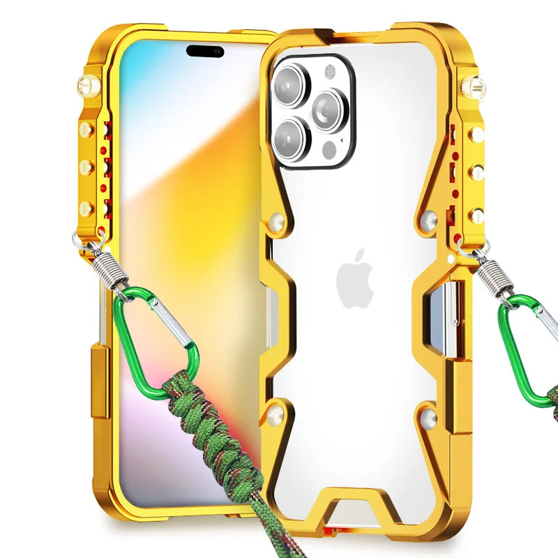 Phone Case Shockproof Alloy Frame Non-Slip Grip Anti-Fingerprint Matte Finish