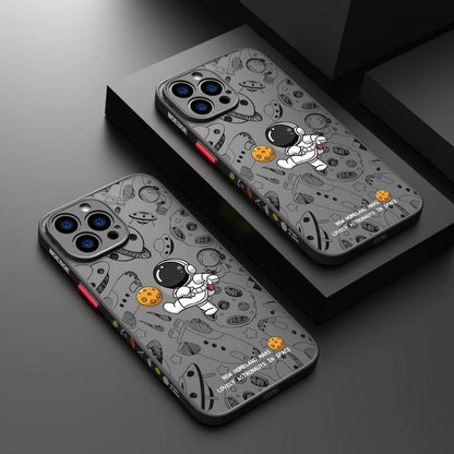Phone Case Transparent Acrylic Astronaut Design Scratch-Resistant