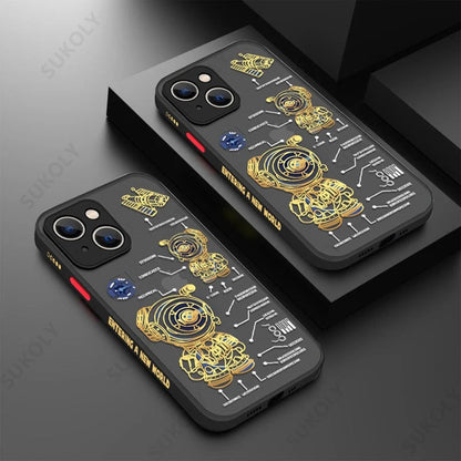 Phone Case Transparent Acrylic Astronaut Design Scratch-Resistant