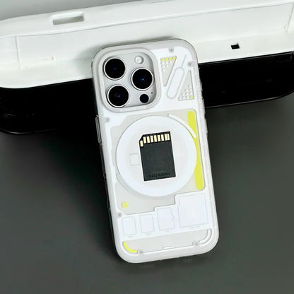 Phone Case Transparent Memory Chip Design Shock-Absorbing Edges Slim Profile