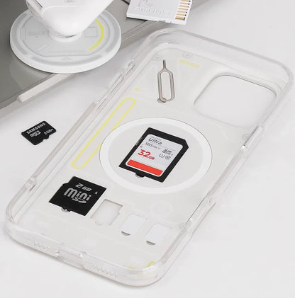 Phone Case Transparent Memory Chip Design Shock-Absorbing Edges Slim Profile