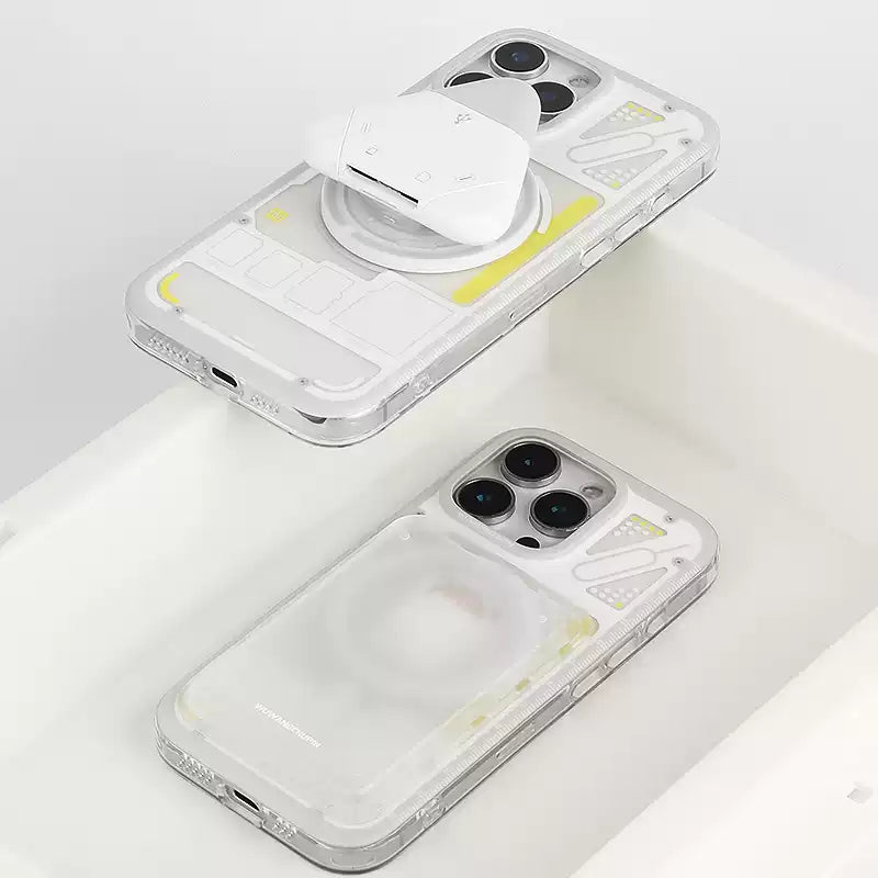 Phone Case Transparent Memory Chip Design Shock-Absorbing Edges Slim Profile