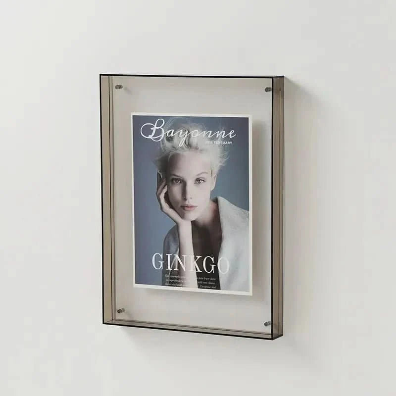 Photo Frame Transparent Acrylic Floating Display Colored Edges