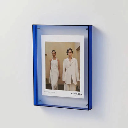 Photo Frame Transparent Acrylic Floating Display Colored Edges